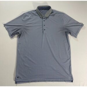 Greyson Polo Mens Blue White Stripe Golf Performance‎ Stretch Size XL